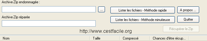 ziprepar pour réparer une archive zip